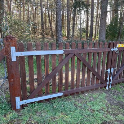 wooden gate restored