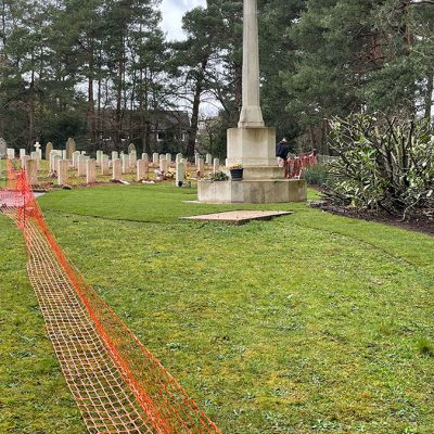 Bordon Military Cemetery turf and hedge