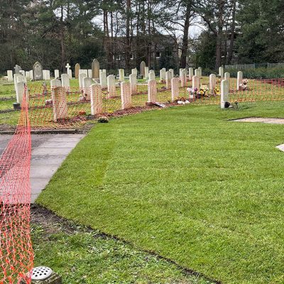 Bordon Military Cemetery turf and hedge