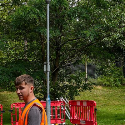 installing street light