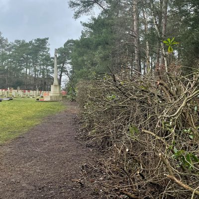 Bordon Military Cemetery trimming the fence