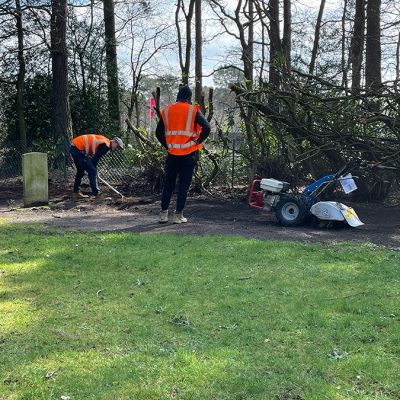 Bordon Military Cemetery trimming the fence