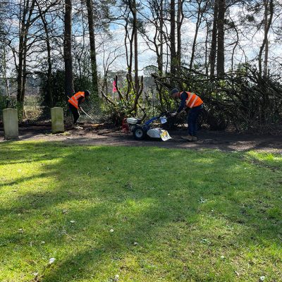 Bordon Military Cemetery trimming the fence