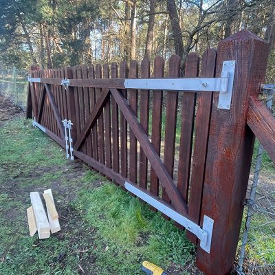 wooden gate restored