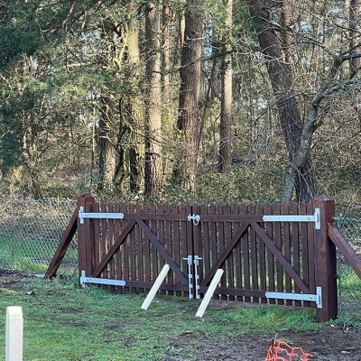 wooden gate restored