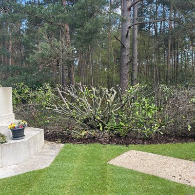 Road duct and mulch at Bordon Military Cemetery